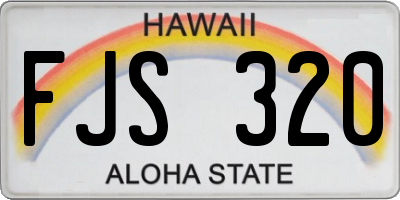 HI license plate FJS320