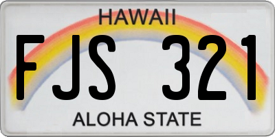 HI license plate FJS321