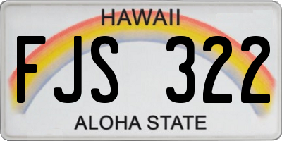 HI license plate FJS322