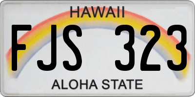 HI license plate FJS323