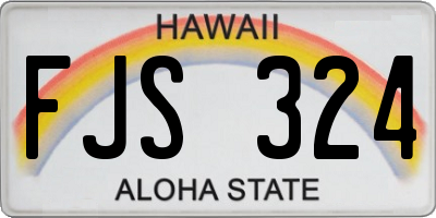 HI license plate FJS324