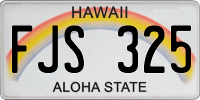 HI license plate FJS325