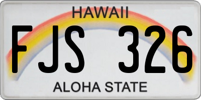 HI license plate FJS326