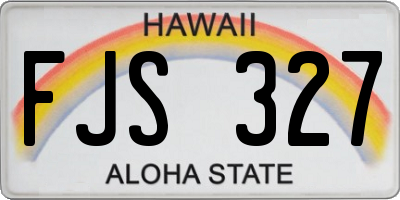 HI license plate FJS327