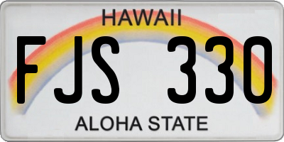 HI license plate FJS330