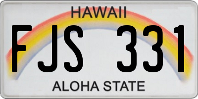 HI license plate FJS331