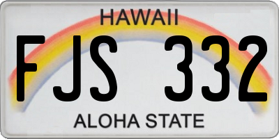 HI license plate FJS332