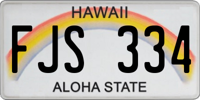 HI license plate FJS334