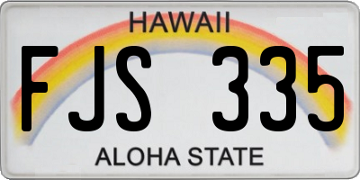 HI license plate FJS335