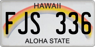 HI license plate FJS336