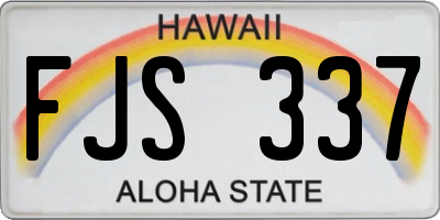 HI license plate FJS337