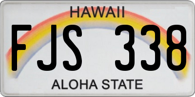 HI license plate FJS338