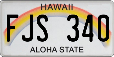 HI license plate FJS340