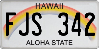 HI license plate FJS342