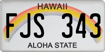 HI license plate FJS343