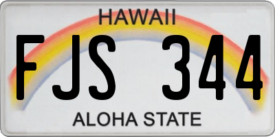 HI license plate FJS344