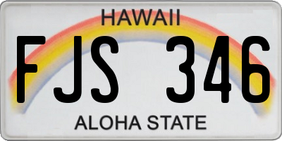 HI license plate FJS346
