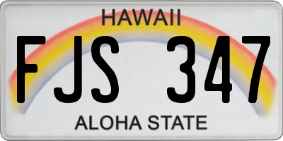 HI license plate FJS347