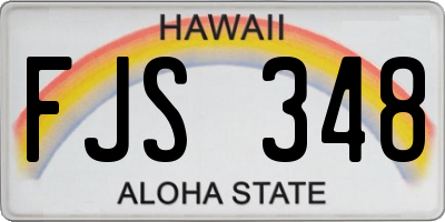 HI license plate FJS348