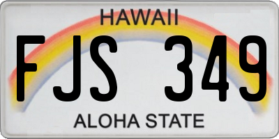 HI license plate FJS349