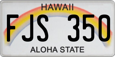 HI license plate FJS350