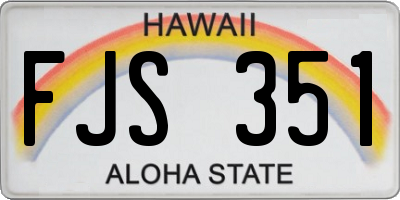 HI license plate FJS351