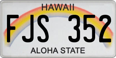 HI license plate FJS352