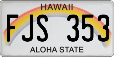 HI license plate FJS353