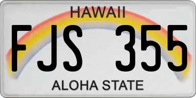 HI license plate FJS355