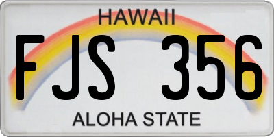 HI license plate FJS356