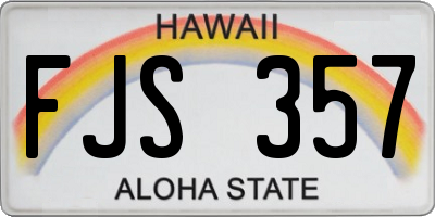 HI license plate FJS357