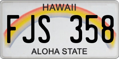HI license plate FJS358