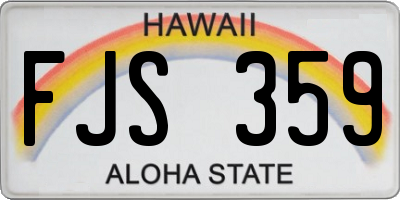 HI license plate FJS359