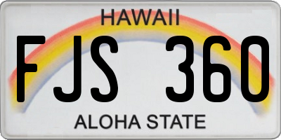 HI license plate FJS360