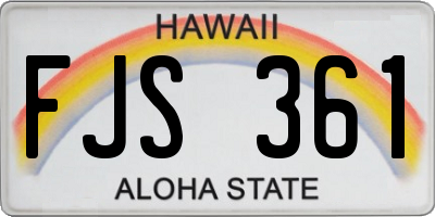 HI license plate FJS361