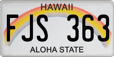 HI license plate FJS363