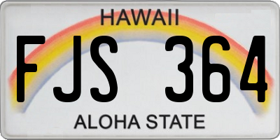 HI license plate FJS364