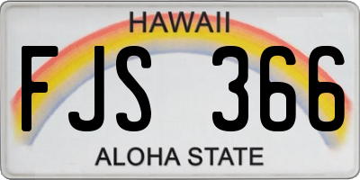 HI license plate FJS366