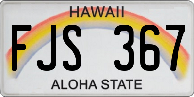 HI license plate FJS367