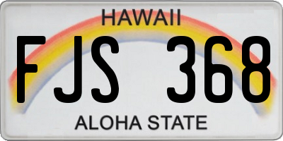 HI license plate FJS368