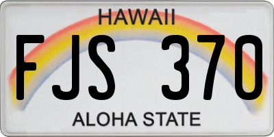 HI license plate FJS370