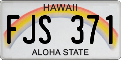 HI license plate FJS371