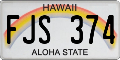 HI license plate FJS374