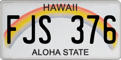 HI license plate FJS376