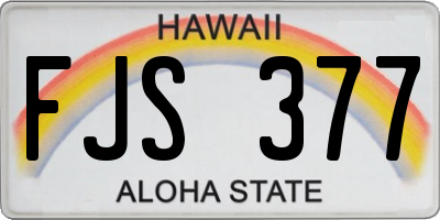 HI license plate FJS377
