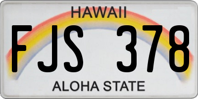 HI license plate FJS378