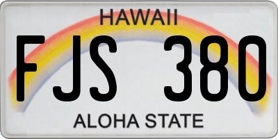 HI license plate FJS380