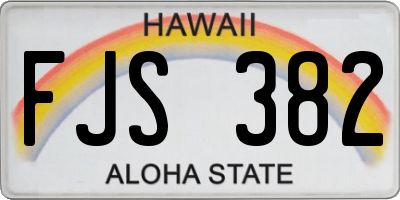 HI license plate FJS382
