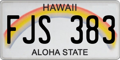 HI license plate FJS383