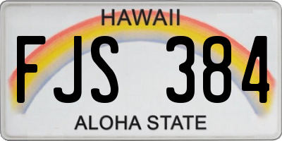 HI license plate FJS384